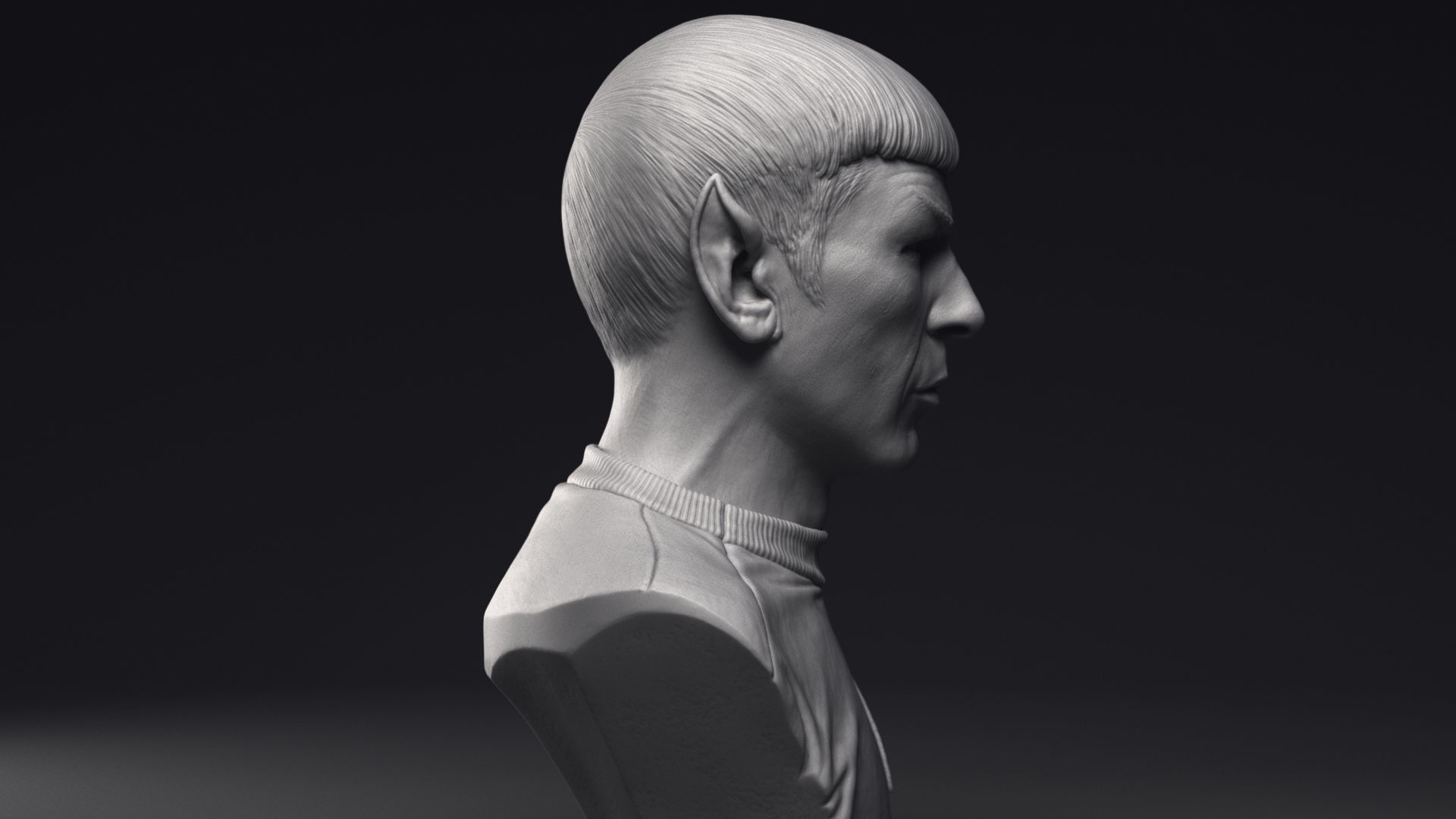 Leonard Nimoy as Mr Spock Bust Printable 3D Model 3D print model_32