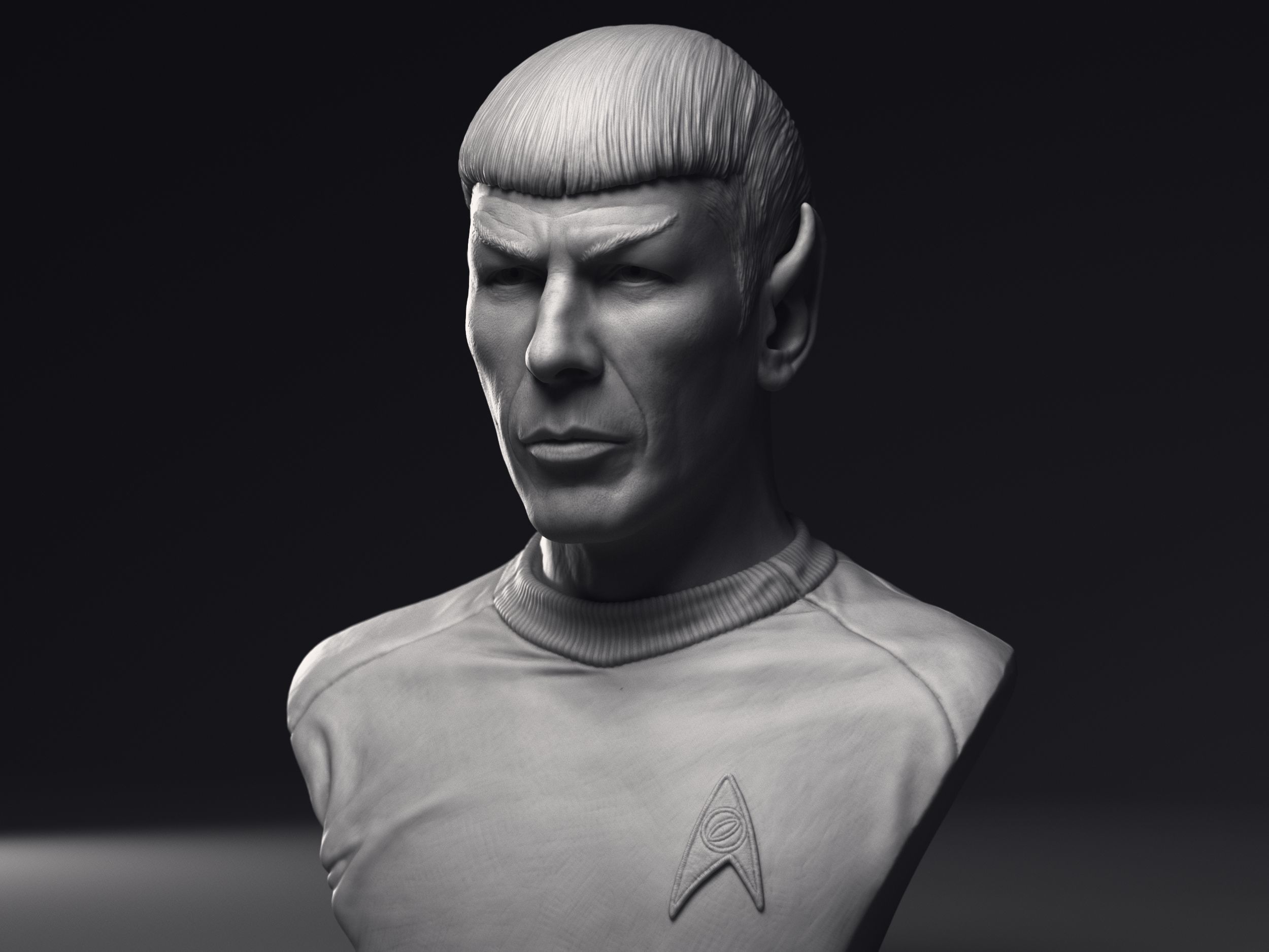 Leonard Nimoy as Mr Spock Bust Printable 3D Model 3D print model_14