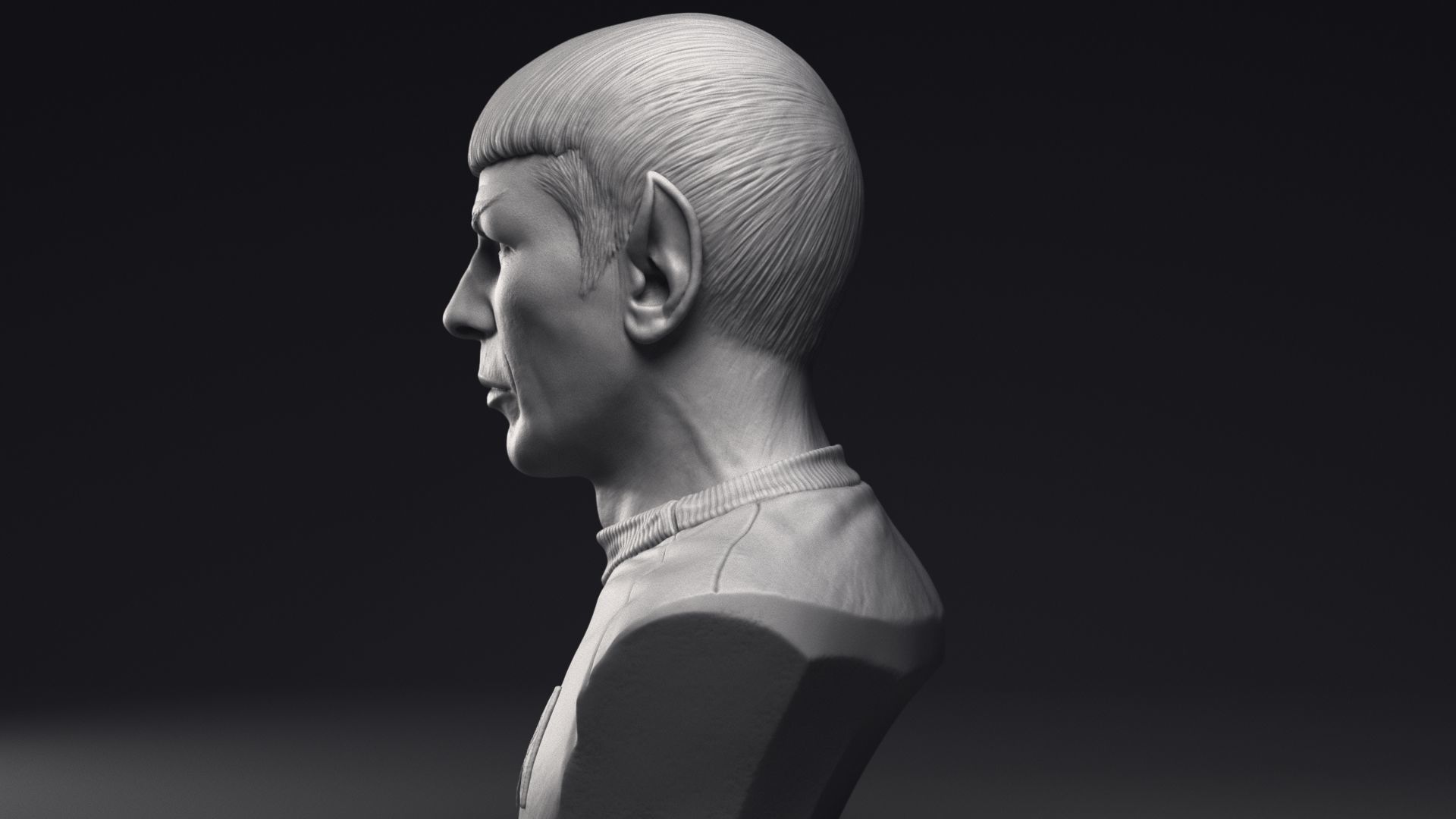 Leonard Nimoy as Mr Spock Bust Printable 3D Model 3D print model_25