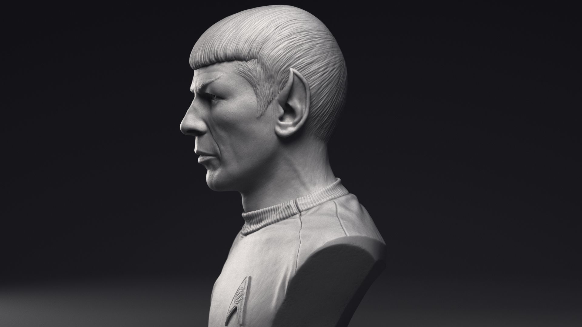 Leonard Nimoy as Mr Spock Bust Printable 3D Model 3D print model_24