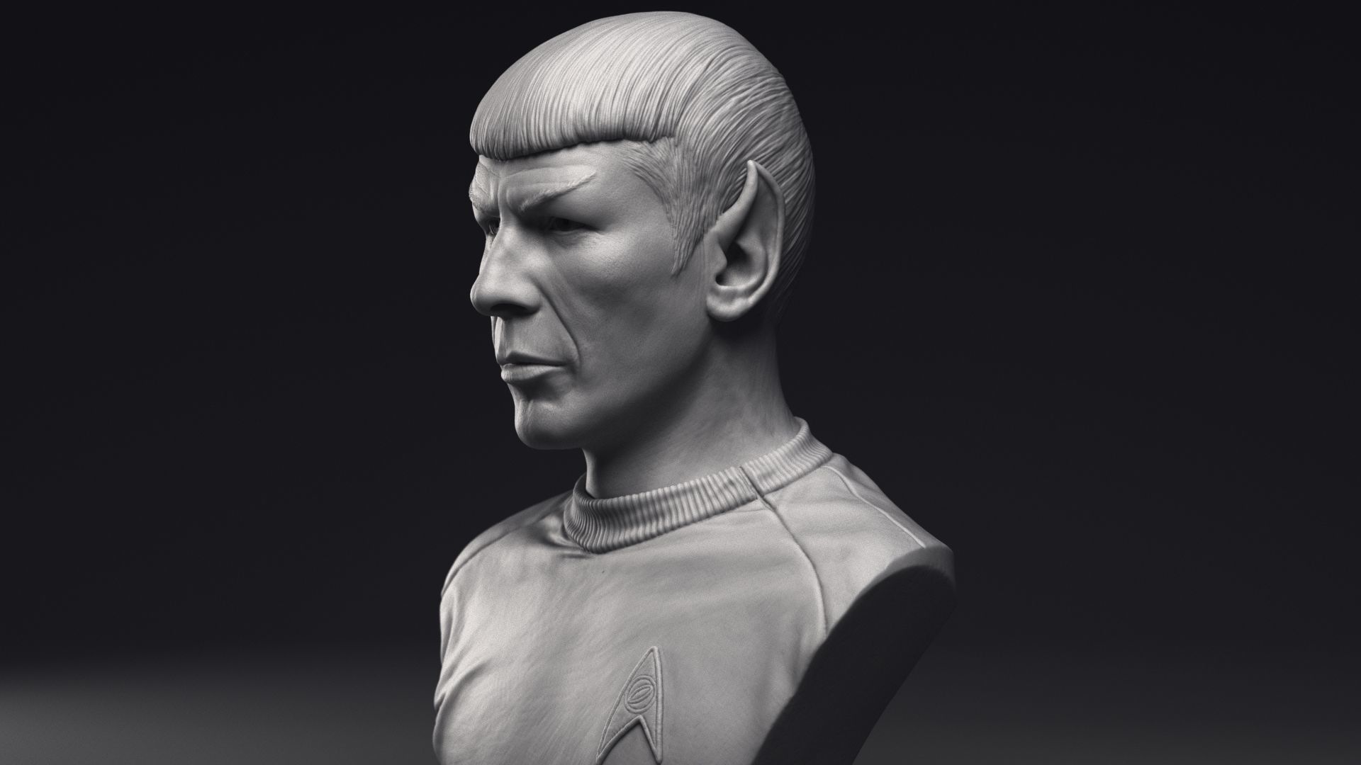Leonard Nimoy as Mr Spock Bust Printable 3D Model 3D print model_23