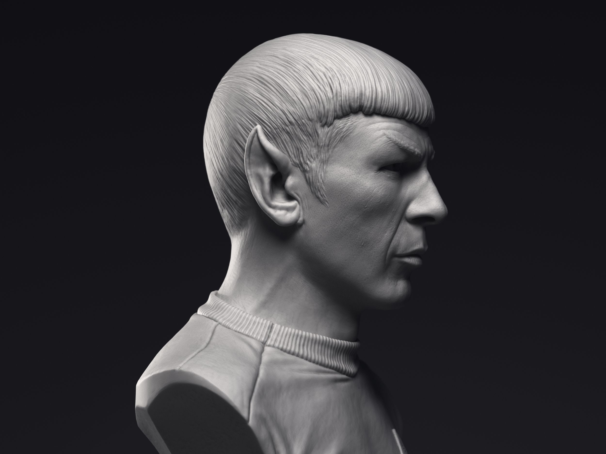 Leonard Nimoy as Mr Spock Bust Printable 3D Model 3D print model_17