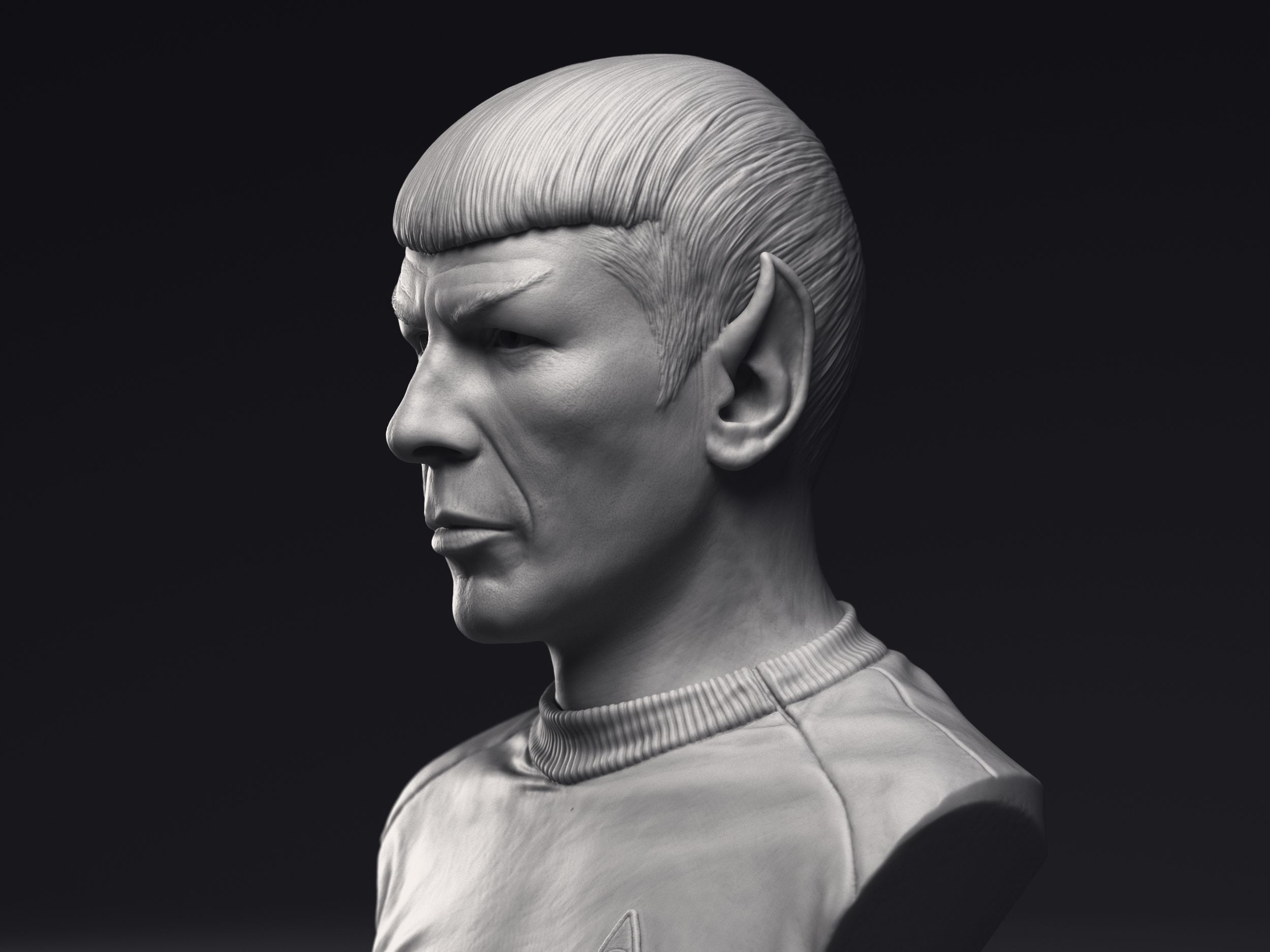Leonard Nimoy as Mr Spock Bust Printable 3D Model 3D print model_16