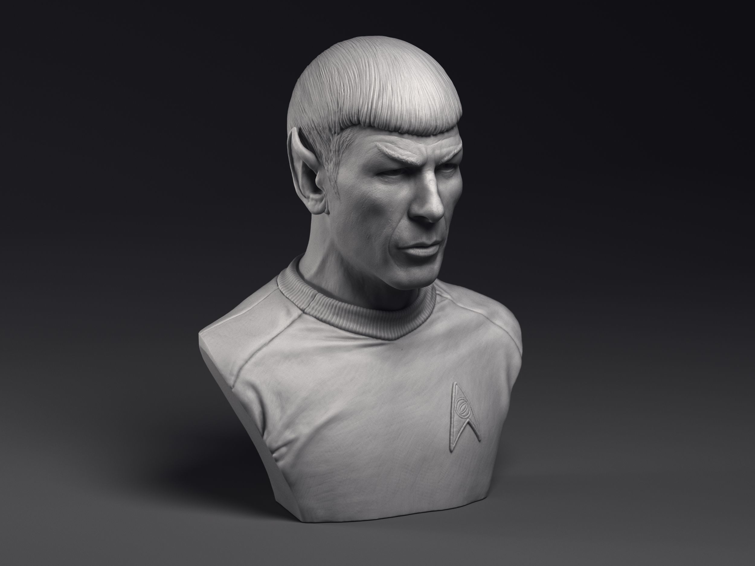 Leonard Nimoy as Mr Spock Bust Printable 3D Model 3D print model_15