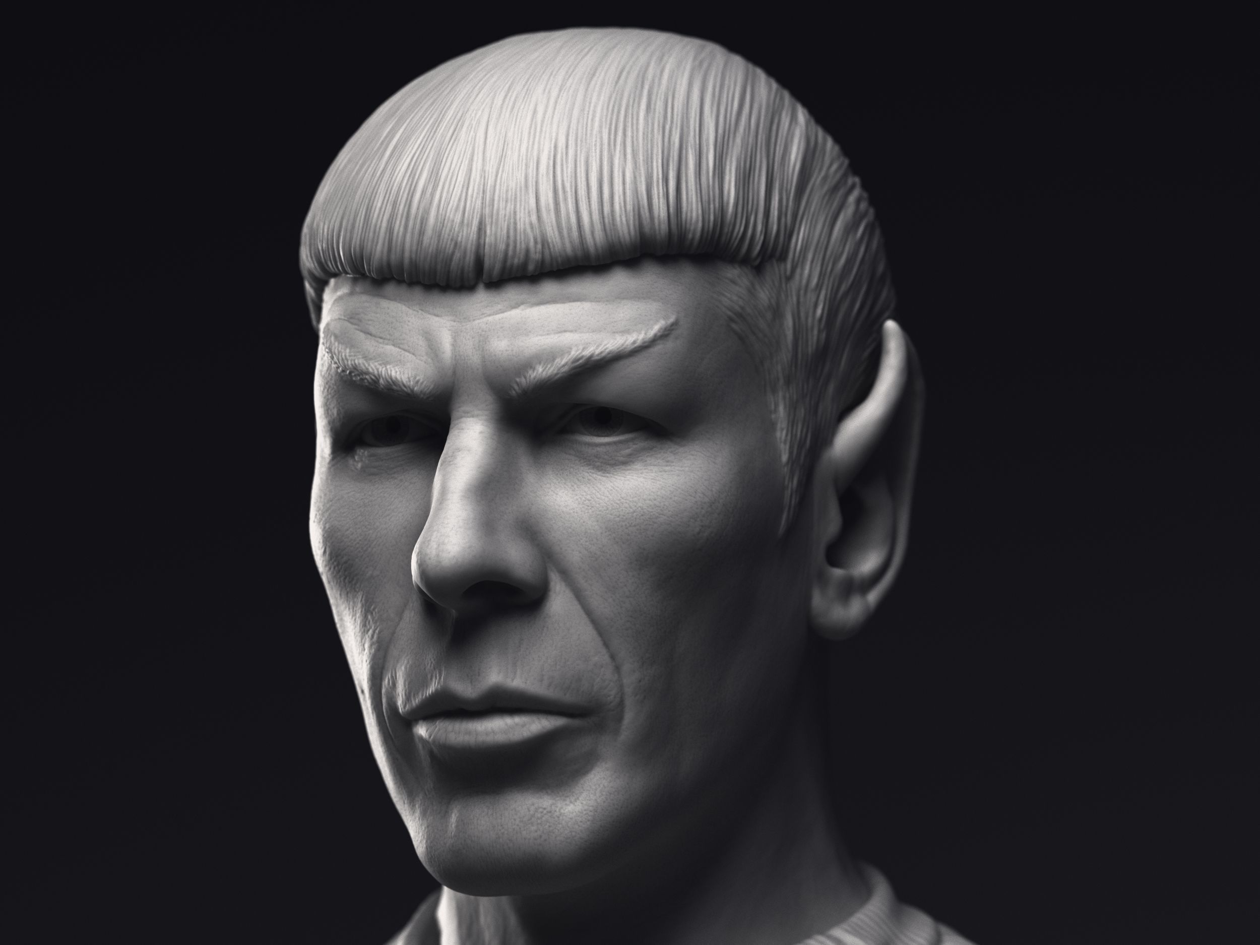 Leonard Nimoy as Mr Spock Bust Printable 3D Model 3D print model_11