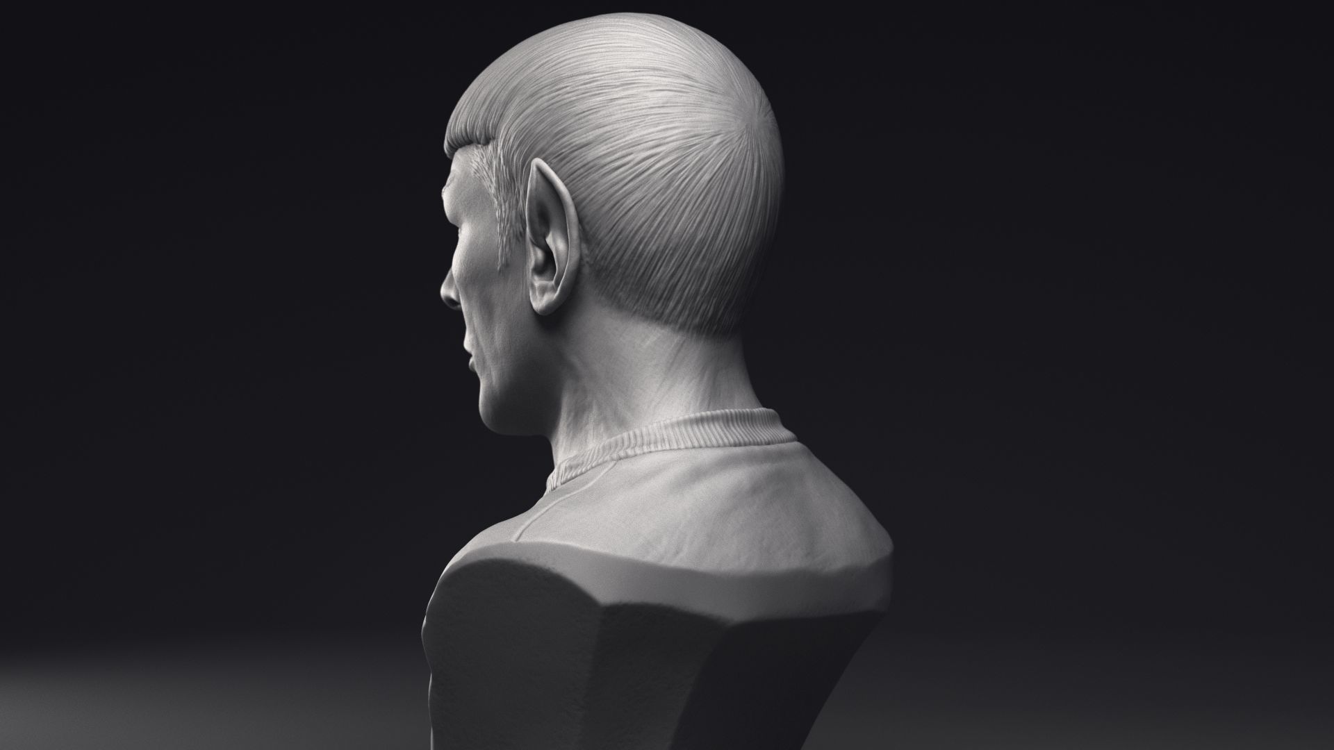 Leonard Nimoy as Mr Spock Bust Printable 3D Model 3D print model_26