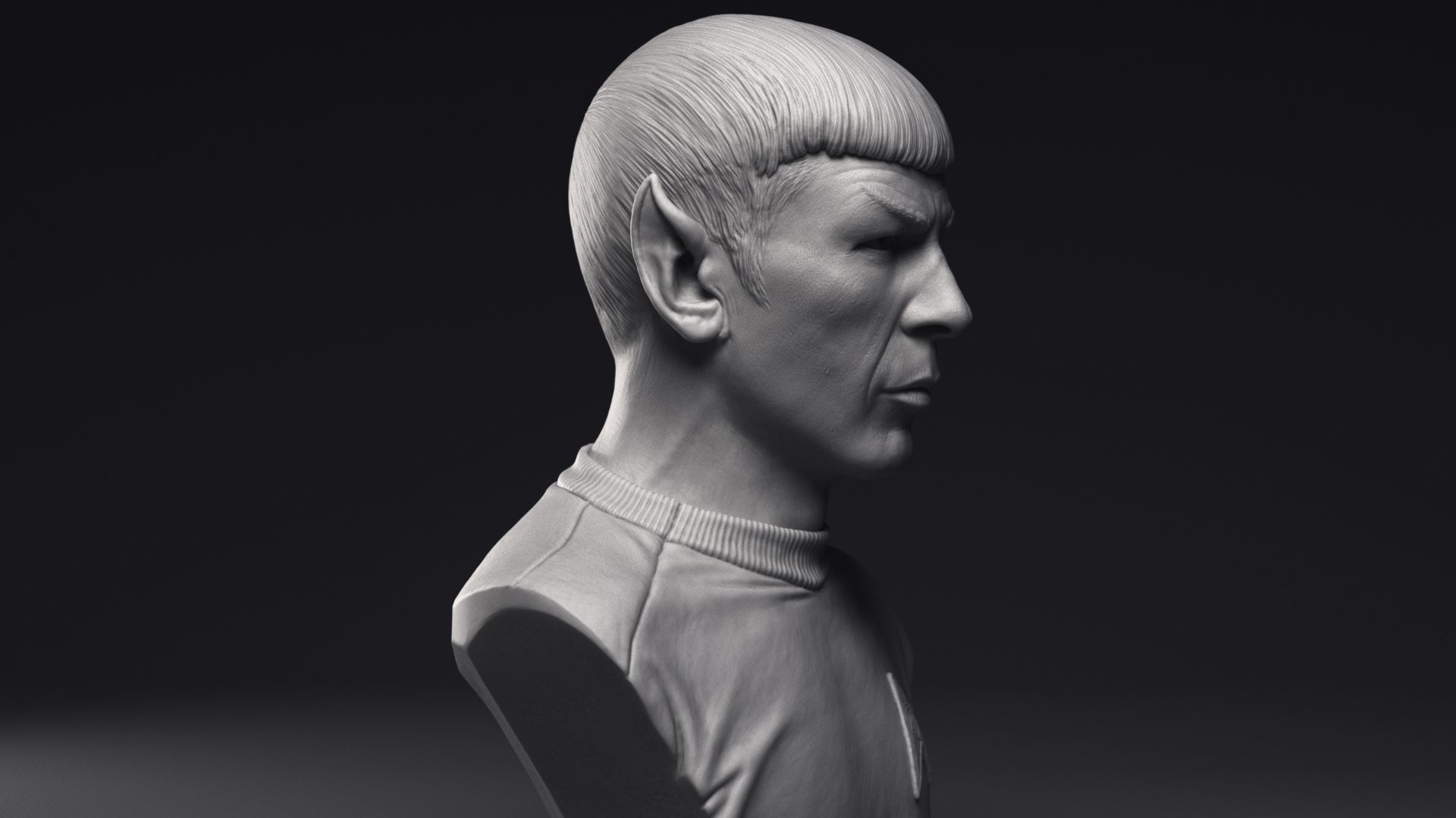 Leonard Nimoy as Mr Spock Bust Printable 3D Model 3D print model_33