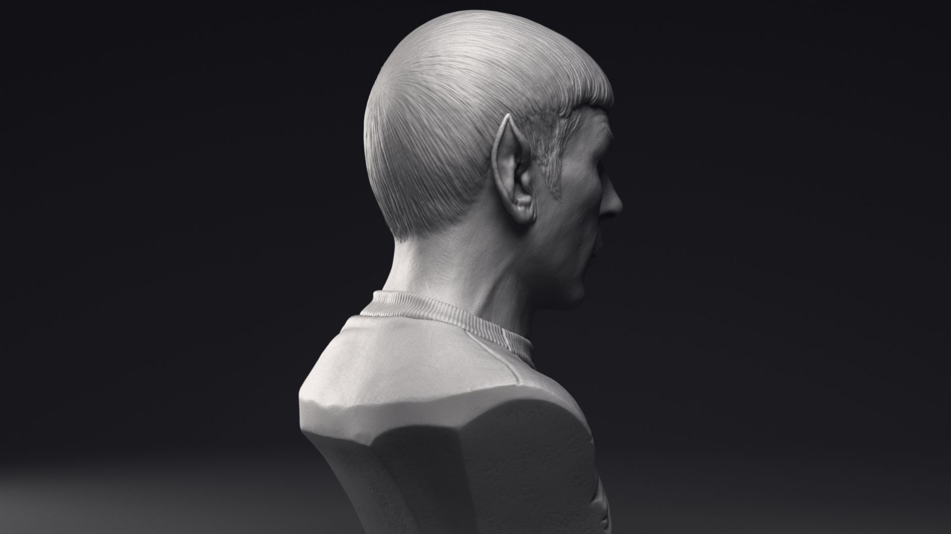 Leonard Nimoy as Mr Spock Bust Printable 3D Model 3D print model_31