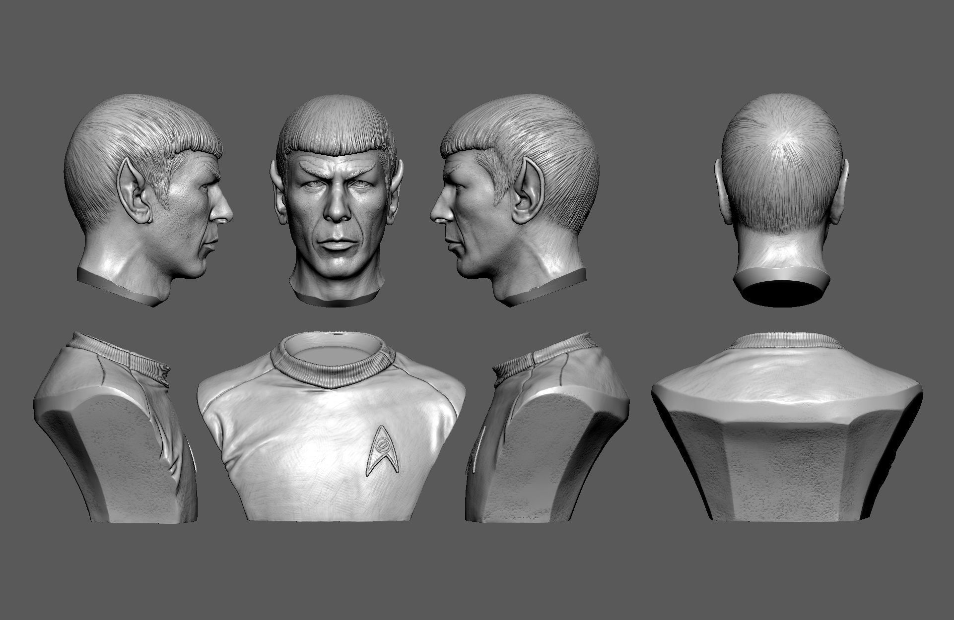 Leonard Nimoy as Mr Spock Bust Printable 3D Model 3D print model_18