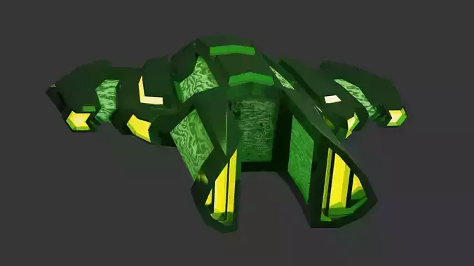 Original spaceship PBR low-poly game ready Low-poly 3D model