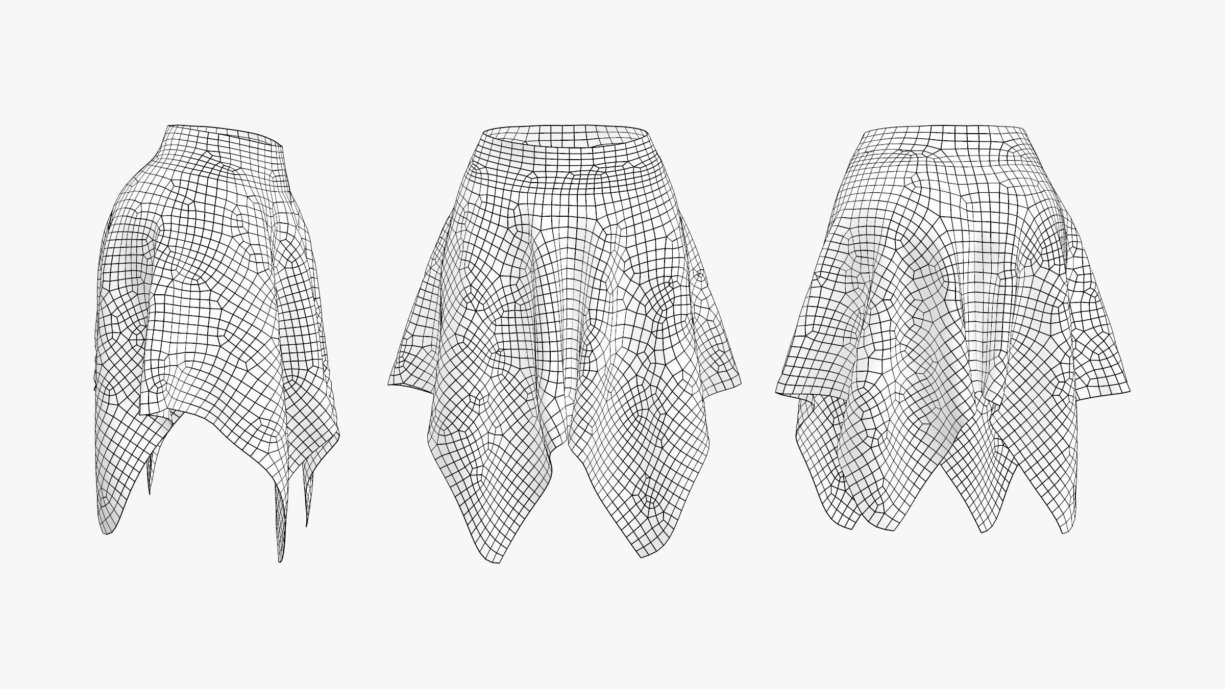 Butterfly Skirt Low-poly 3D model_4