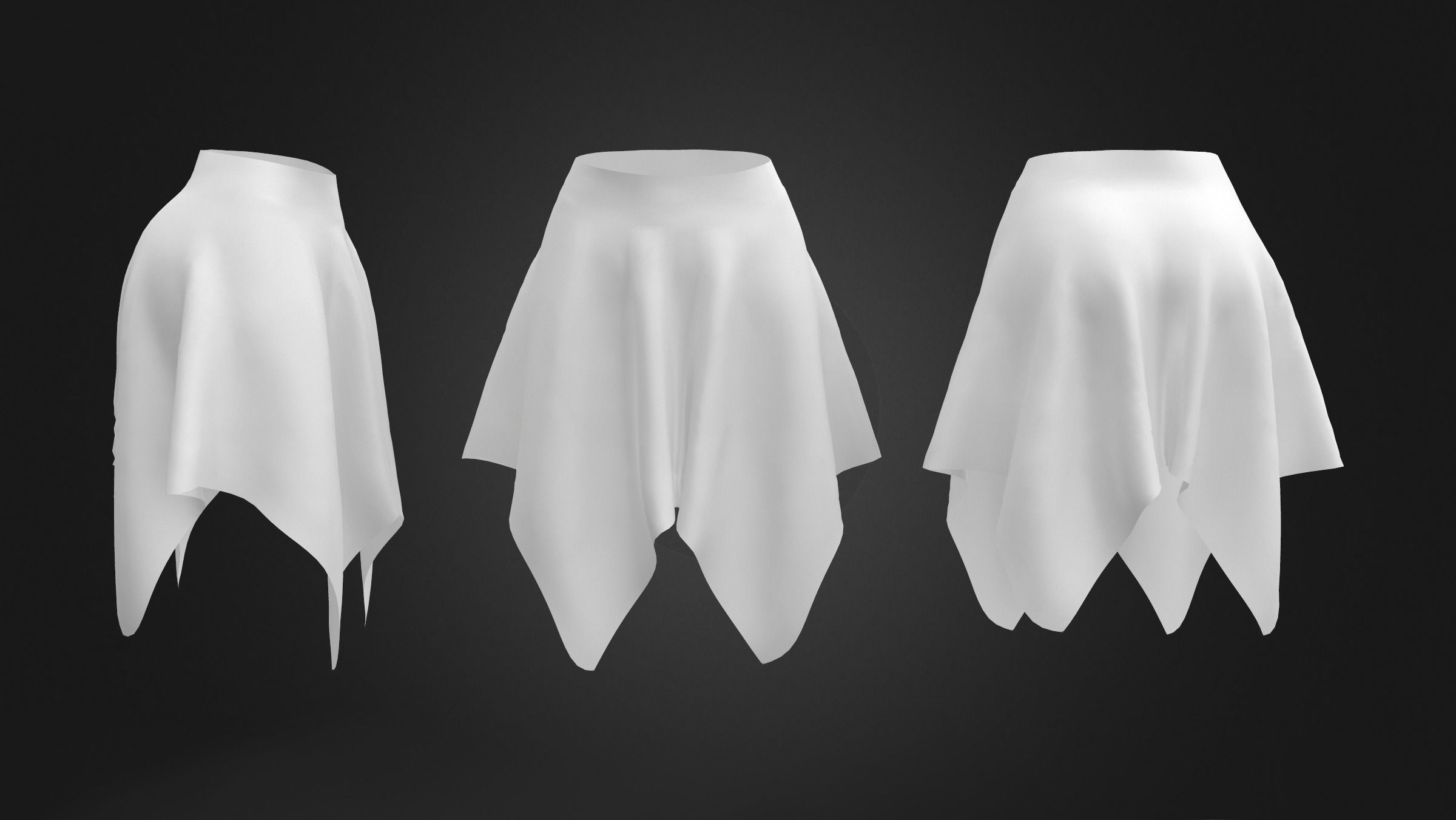 Butterfly Skirt Low-poly 3D model_5