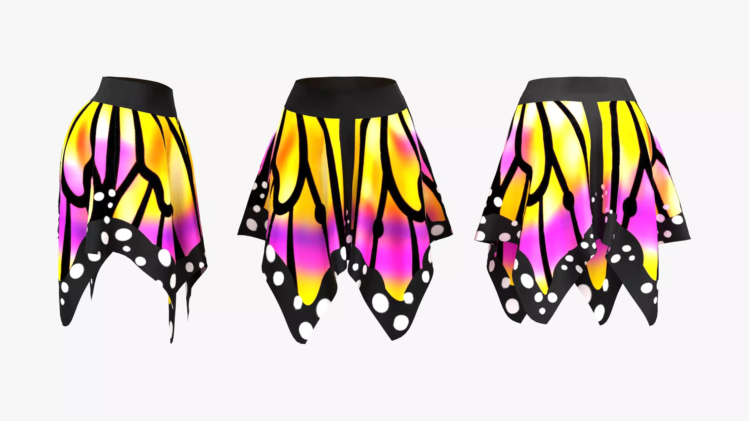 Butterfly Skirt Low-poly 3D model_0