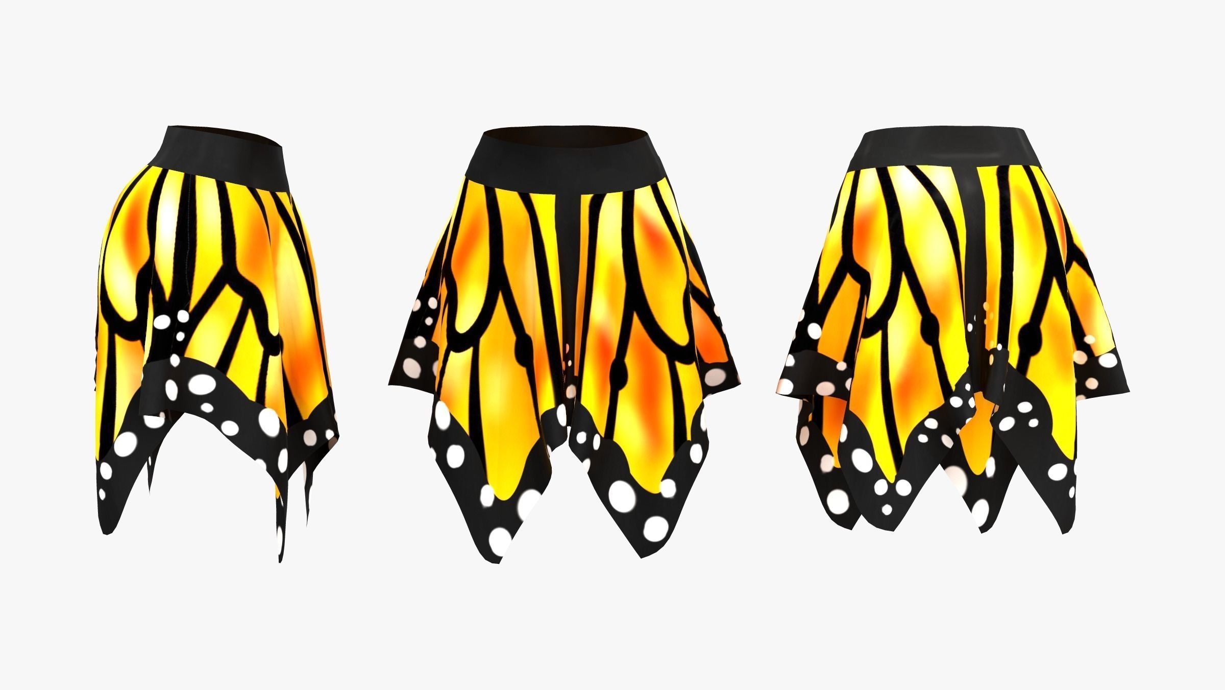 Butterfly Skirt Low-poly 3D model_3