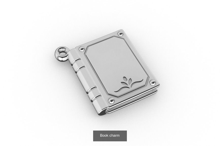 Charms silver hash symbol charm 3D Model Collection_3