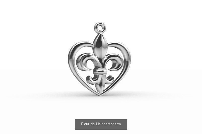 Charms silver hash symbol charm 3D Model Collection_2