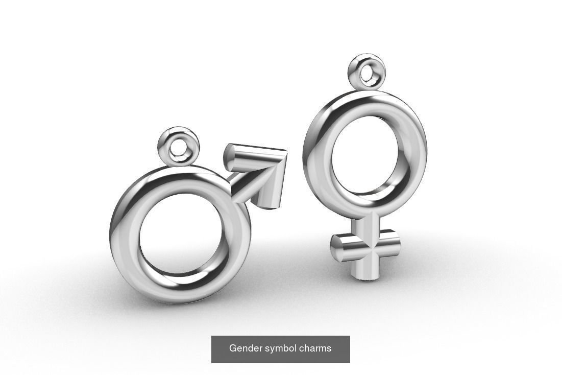Charms silver hash symbol charm 3D Model Collection_6