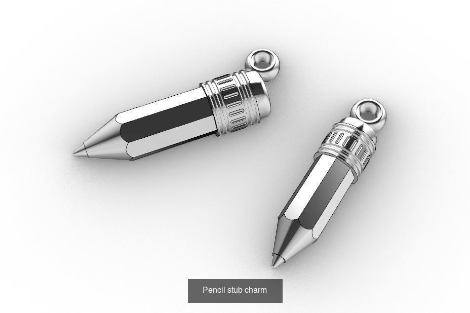 Charms silver hash symbol charm 3D Model Collection_5