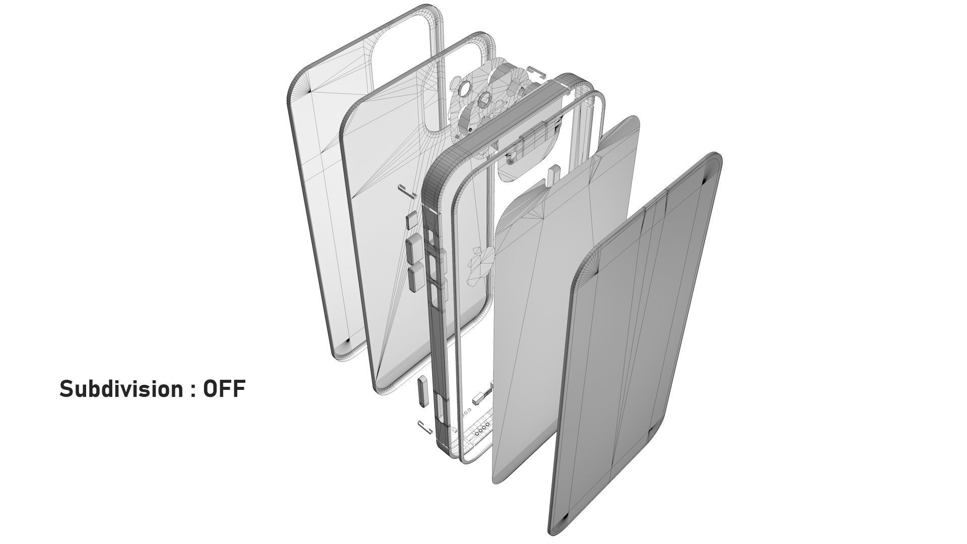Apple iPhone 13 Pro Max Gold  Low-poly 3D model_29