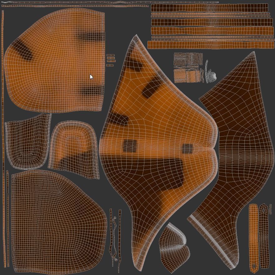 Vintage Gun Holster Low-poly 3D model_8