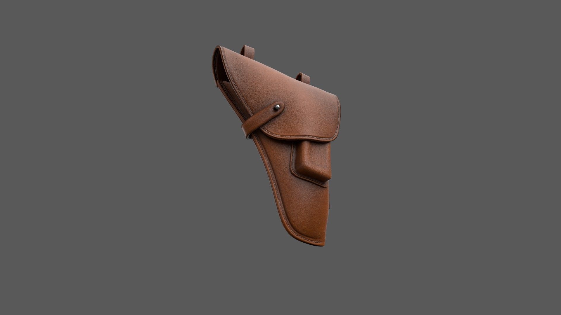Vintage Gun Holster Low-poly 3D model_2