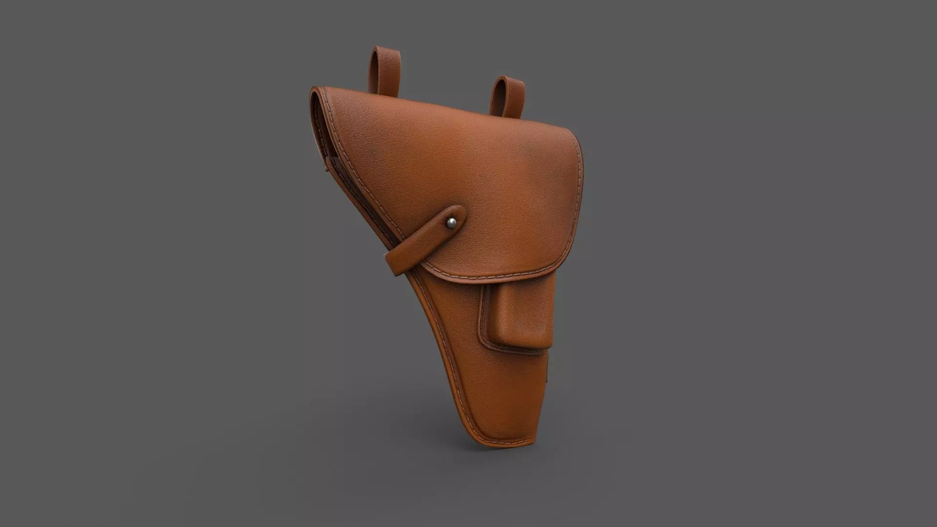 Vintage Gun Holster Low-poly 3D model_0