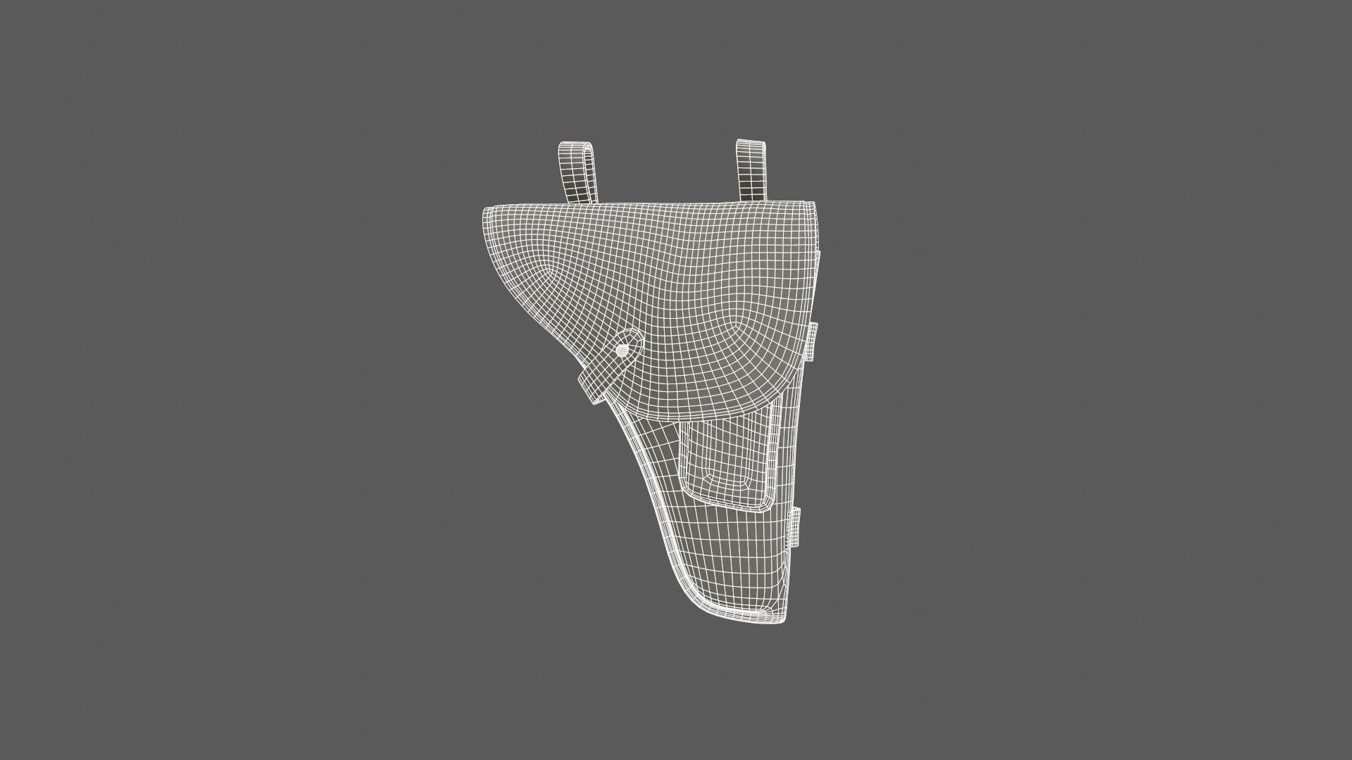 Vintage Gun Holster Low-poly 3D model_9