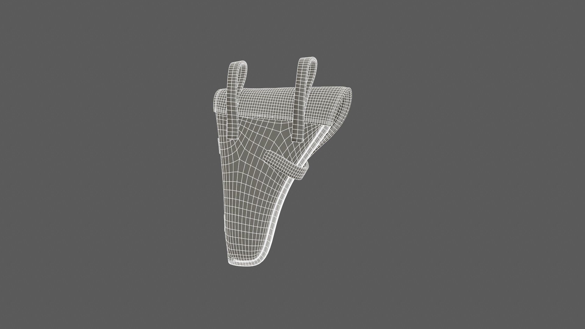 Vintage Gun Holster Low-poly 3D model_11