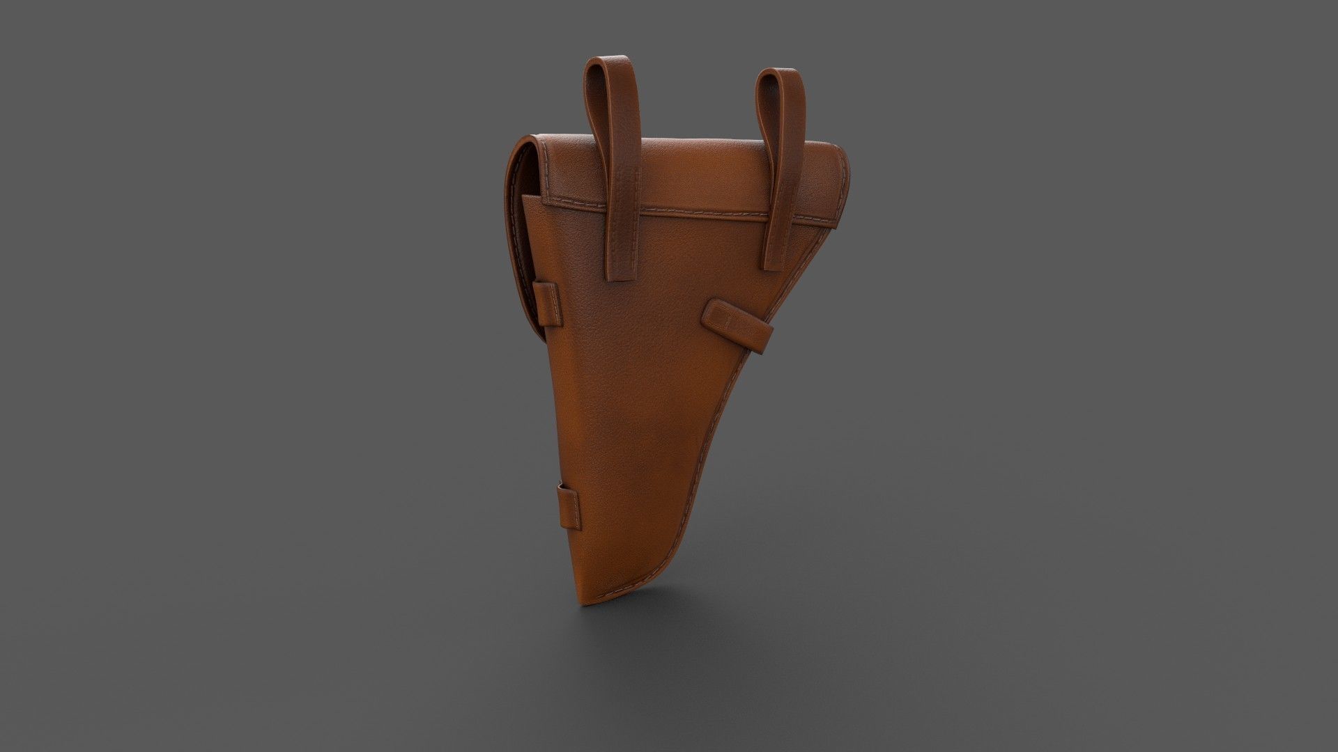 Vintage Gun Holster Low-poly 3D model_6