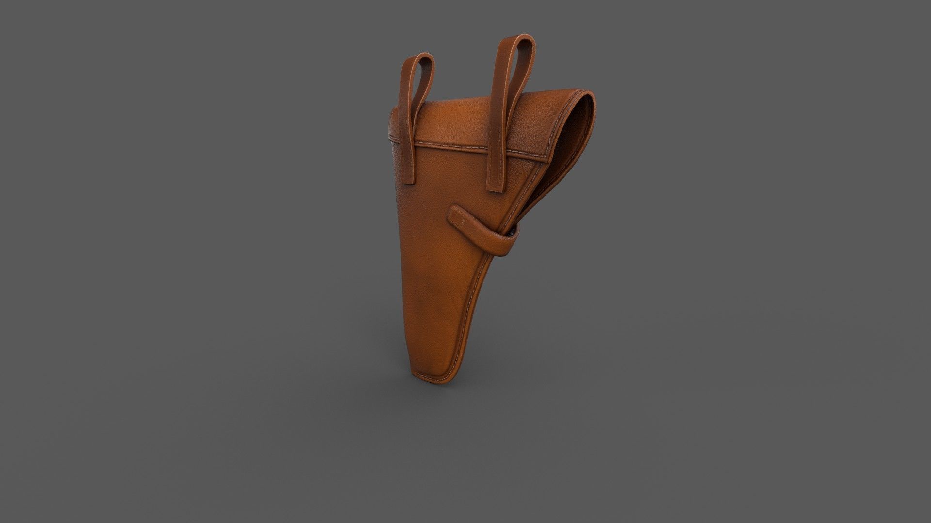Vintage Gun Holster Low-poly 3D model_7