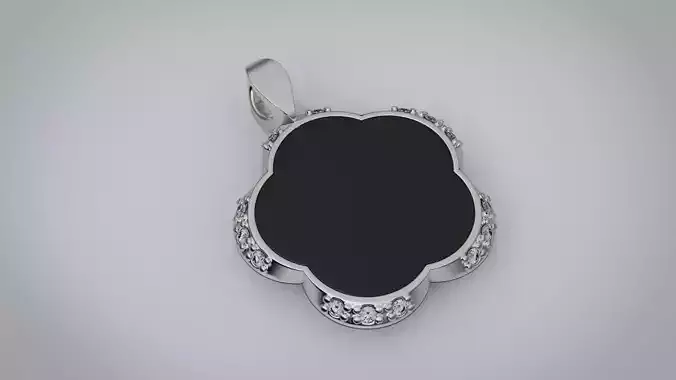 Pendant under the enamel flower