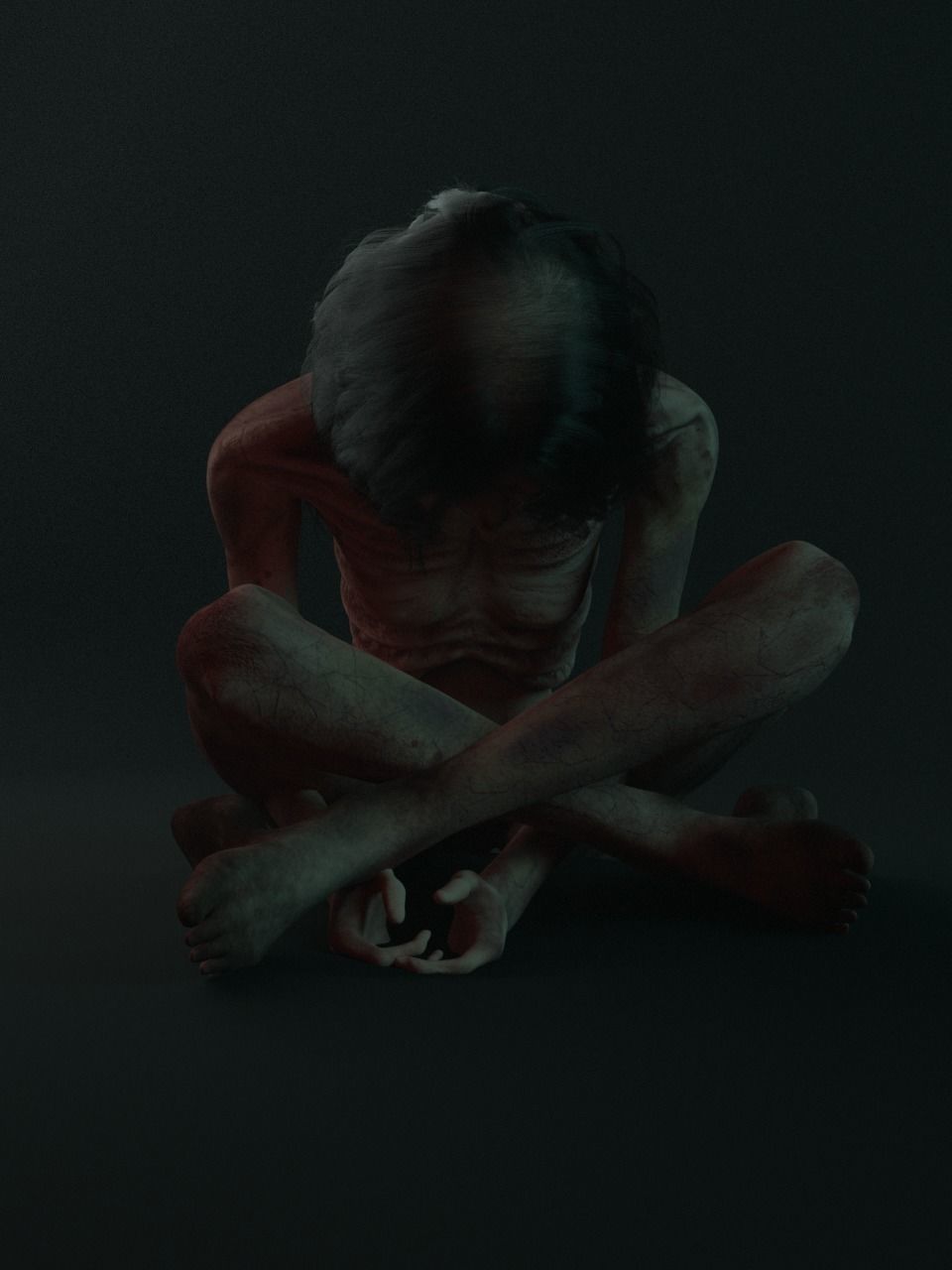 Creepy Horror Woman 3D model_3