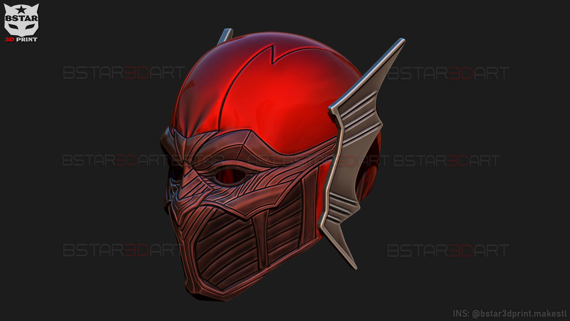 Red Death Batman Mask - Flash Mask - DC Comics 3D print model_2