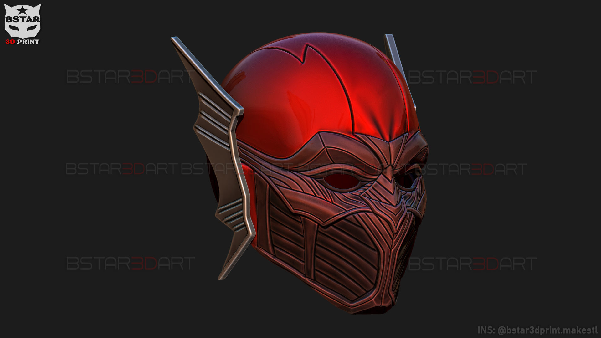 Red Death Batman Mask - Flash Mask - DC Comics 3D print model_6
