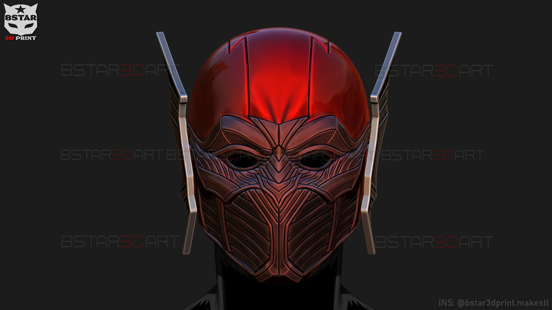 Red Death Batman Mask - Flash Mask - DC Comics 3D print model_7