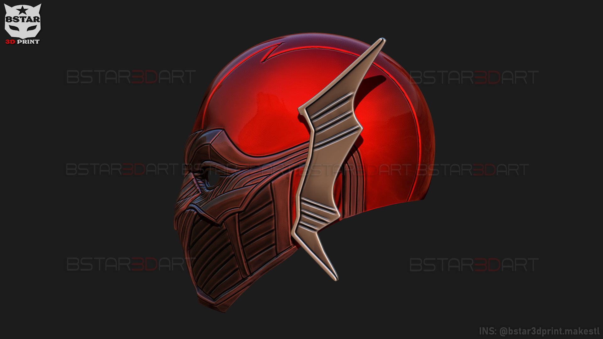Red Death Batman Mask - Flash Mask - DC Comics 3D print model_3