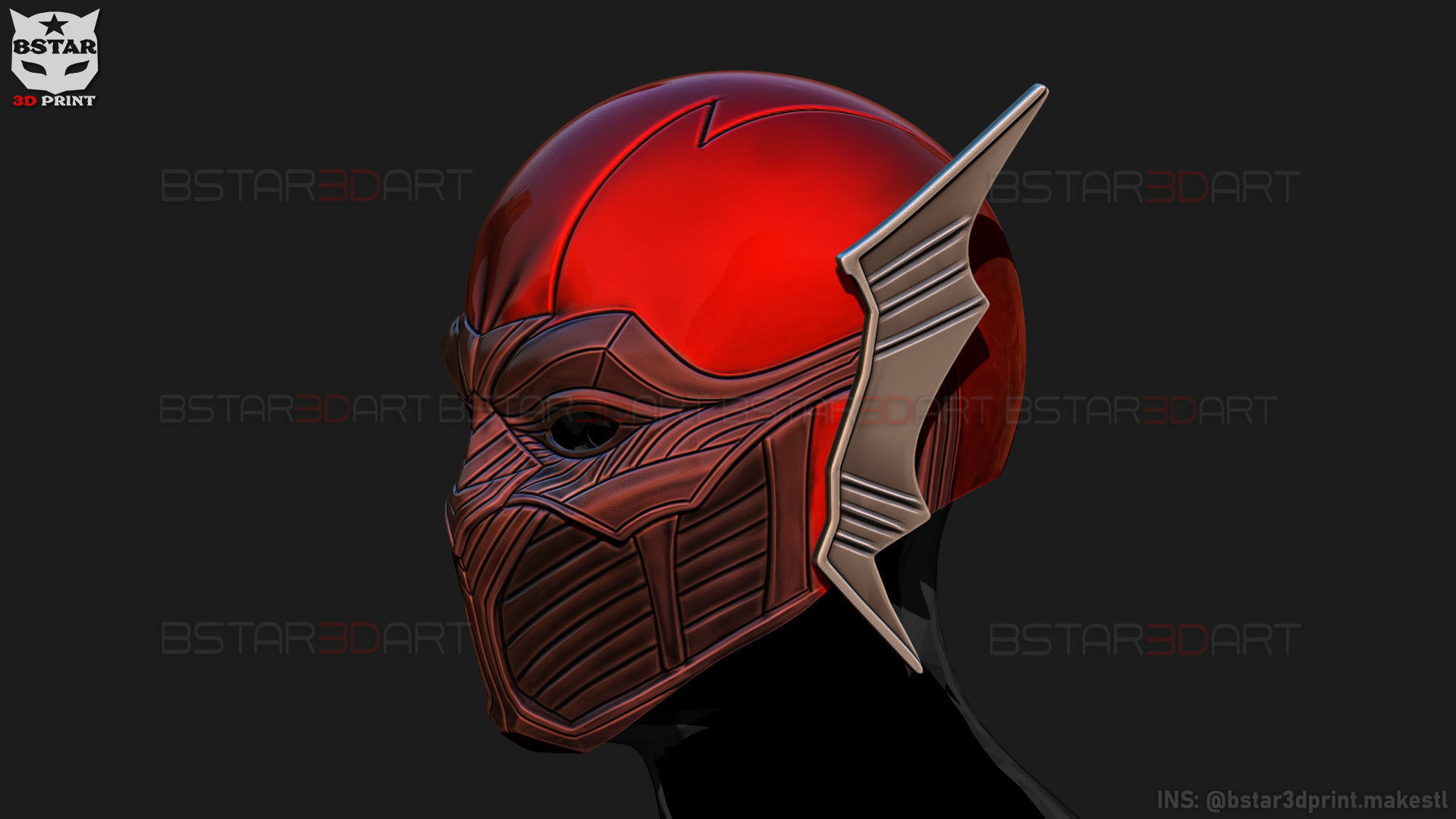 Red Death Batman Mask - Flash Mask - DC Comics 3D print model_8
