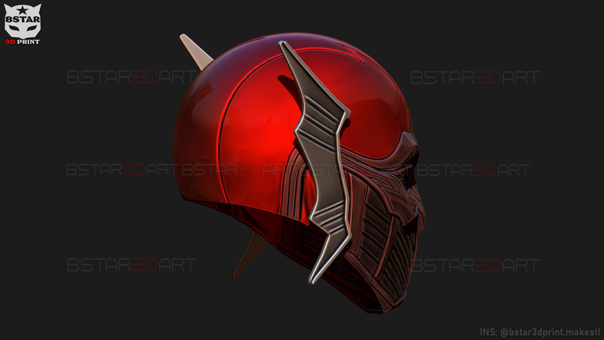Red Death Batman Mask - Flash Mask - DC Comics 3D print model_5