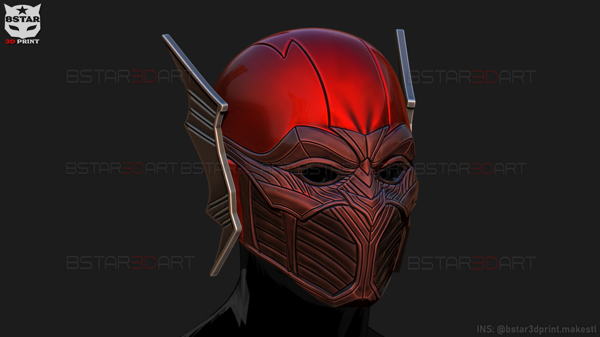 Red Death Batman Mask - Flash Mask - DC Comics 3D print model_12