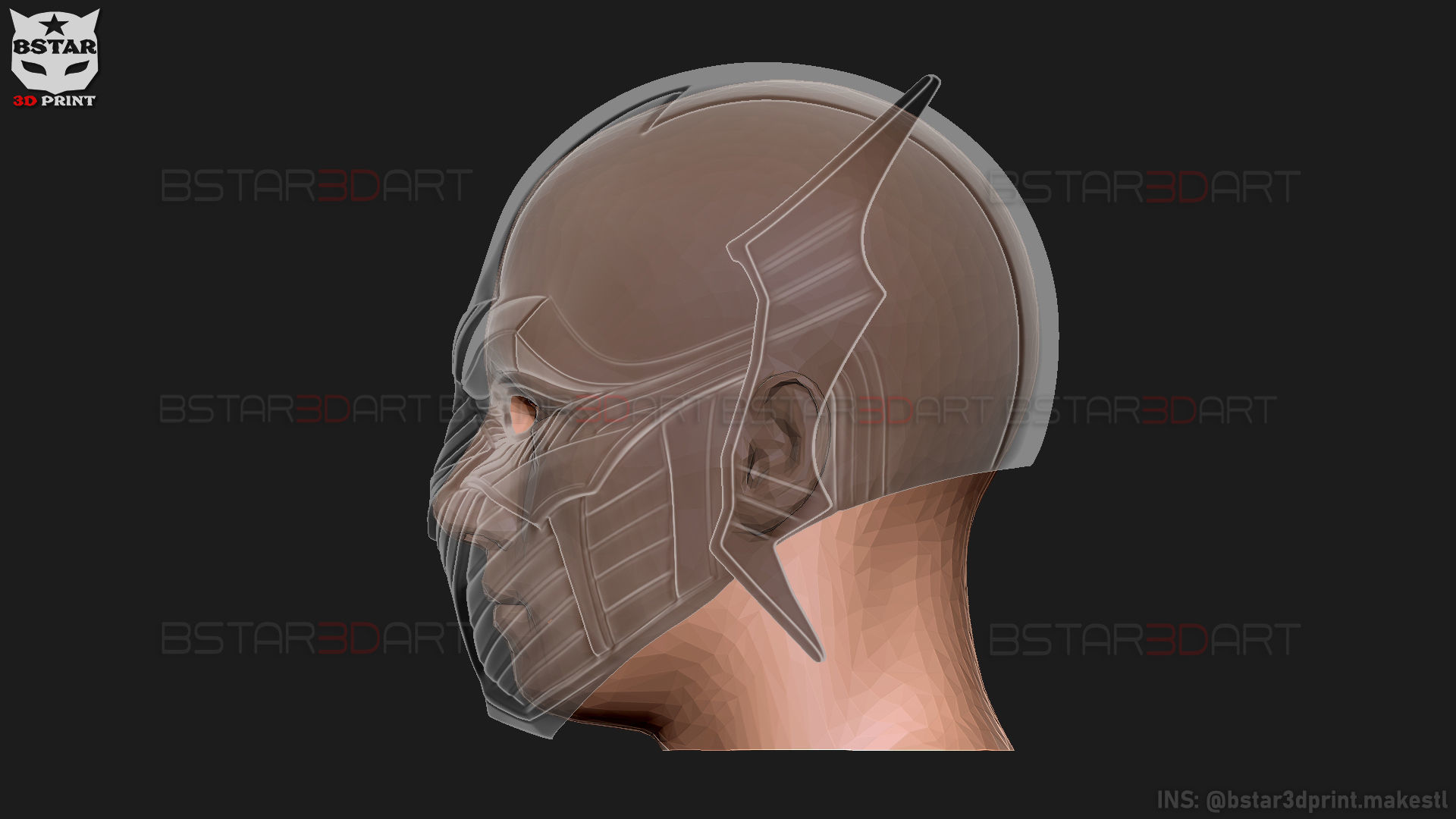 Red Death Batman Mask - Flash Mask - DC Comics 3D print model_21