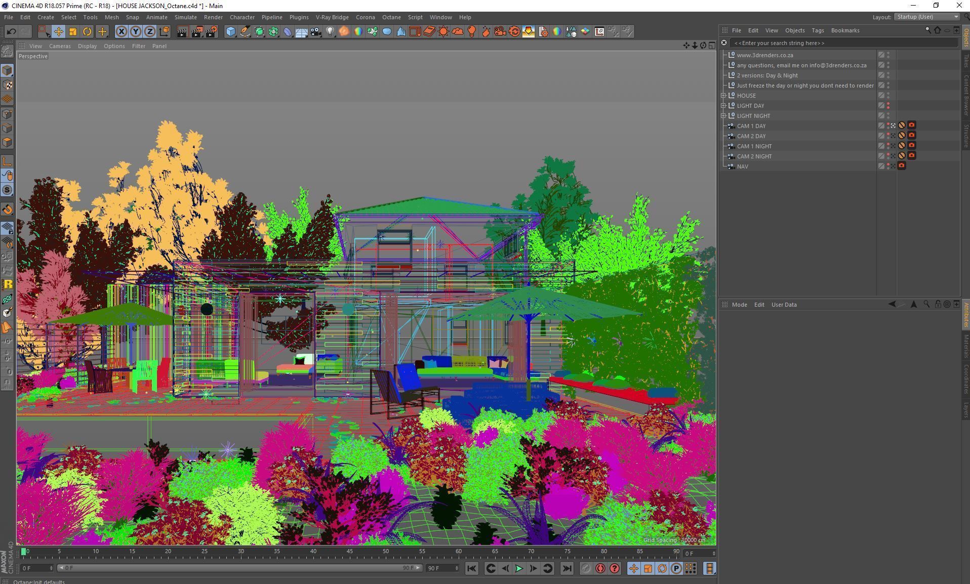 Octane - C4D Scene files - House Jackson Exterior 3D model_5