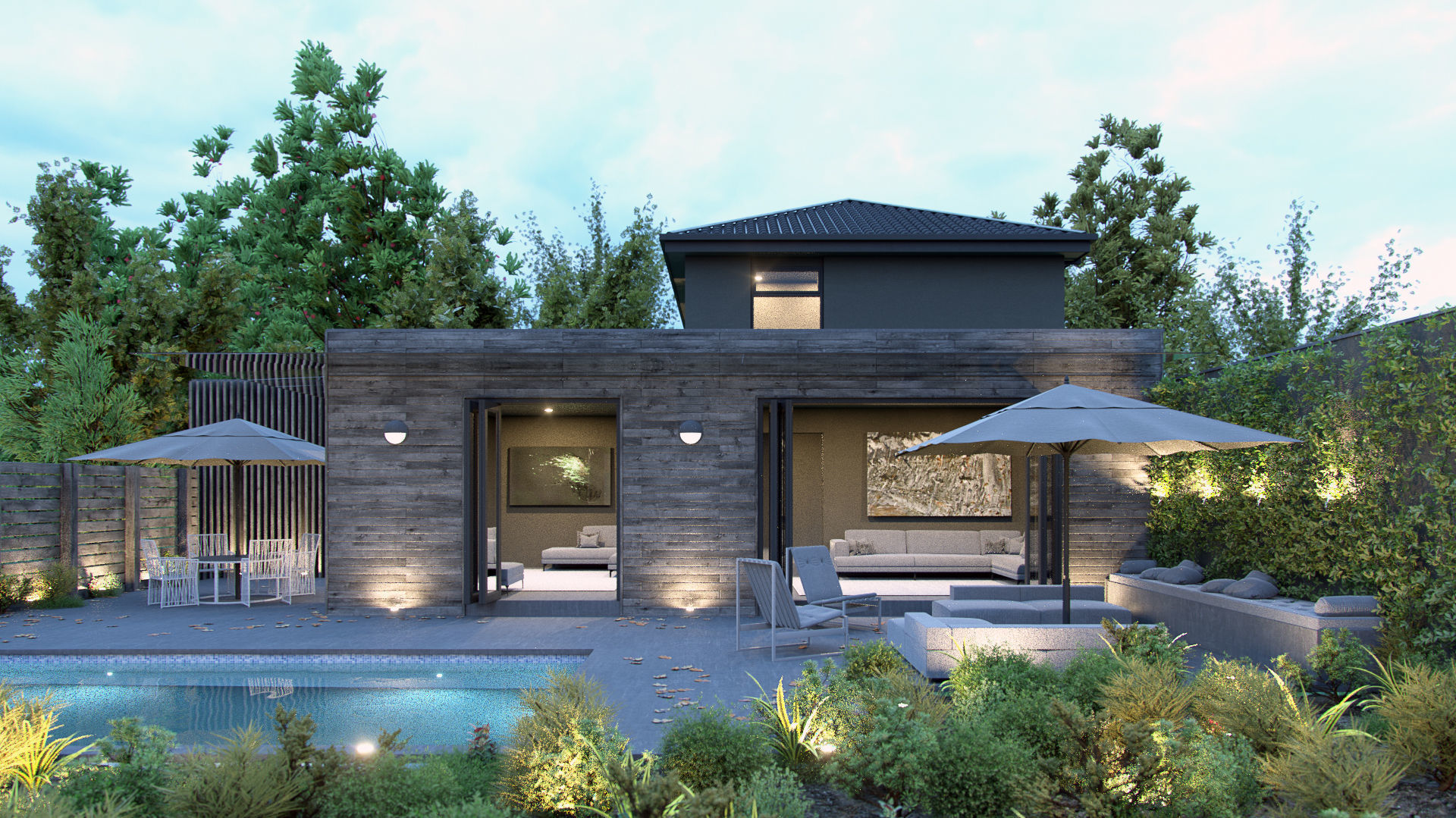 Octane - C4D Scene files - House Jackson Exterior 3D model_4