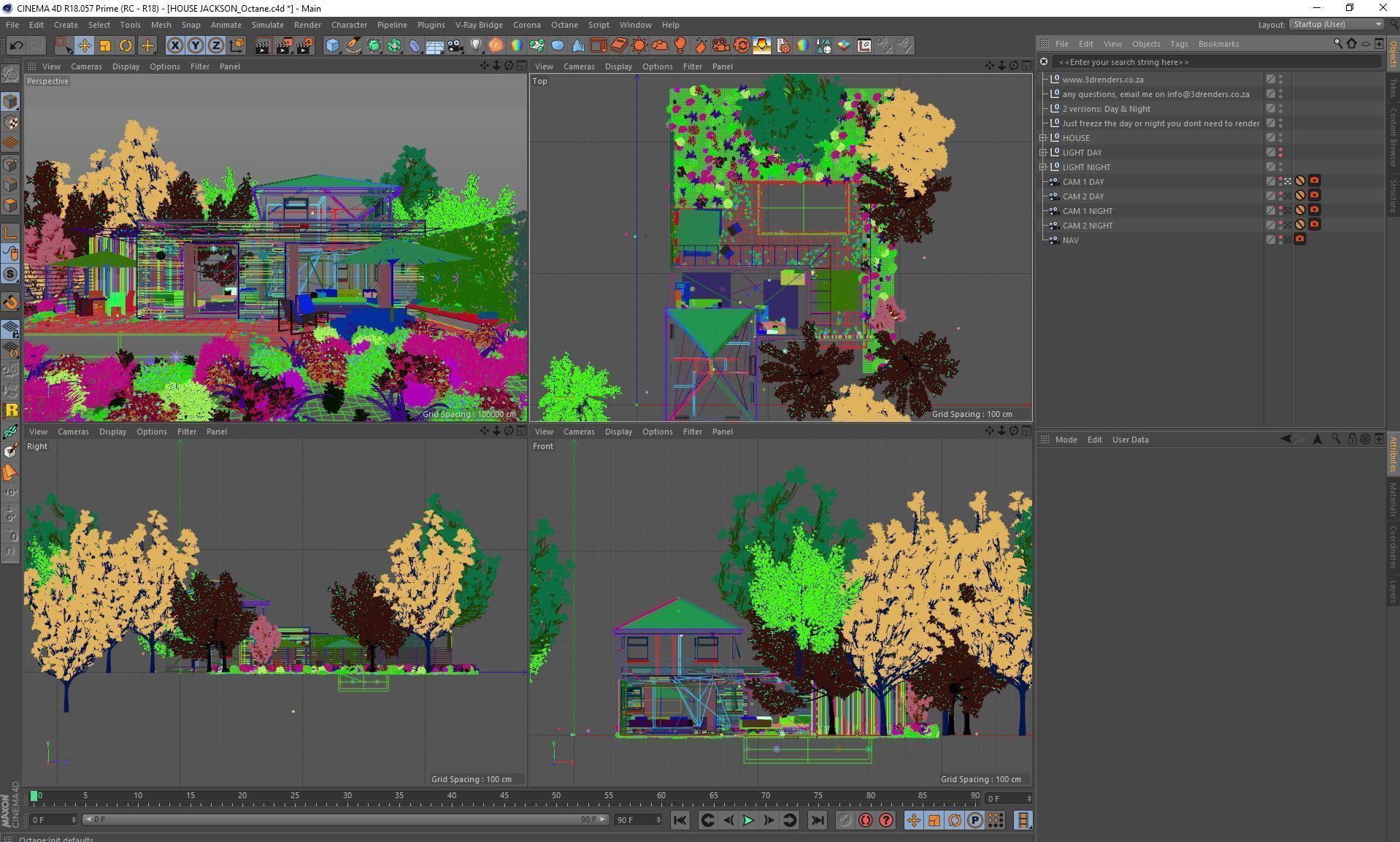Octane - C4D Scene files - House Jackson Exterior 3D model_6
