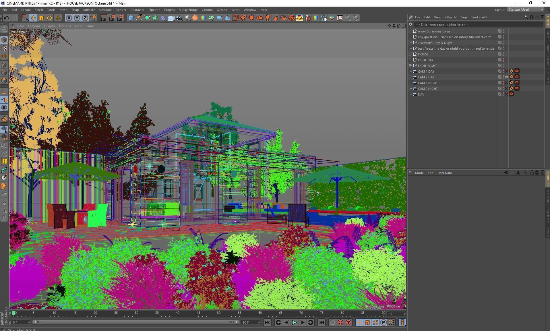 Octane - C4D Scene files - House Jackson Exterior 3D model_7