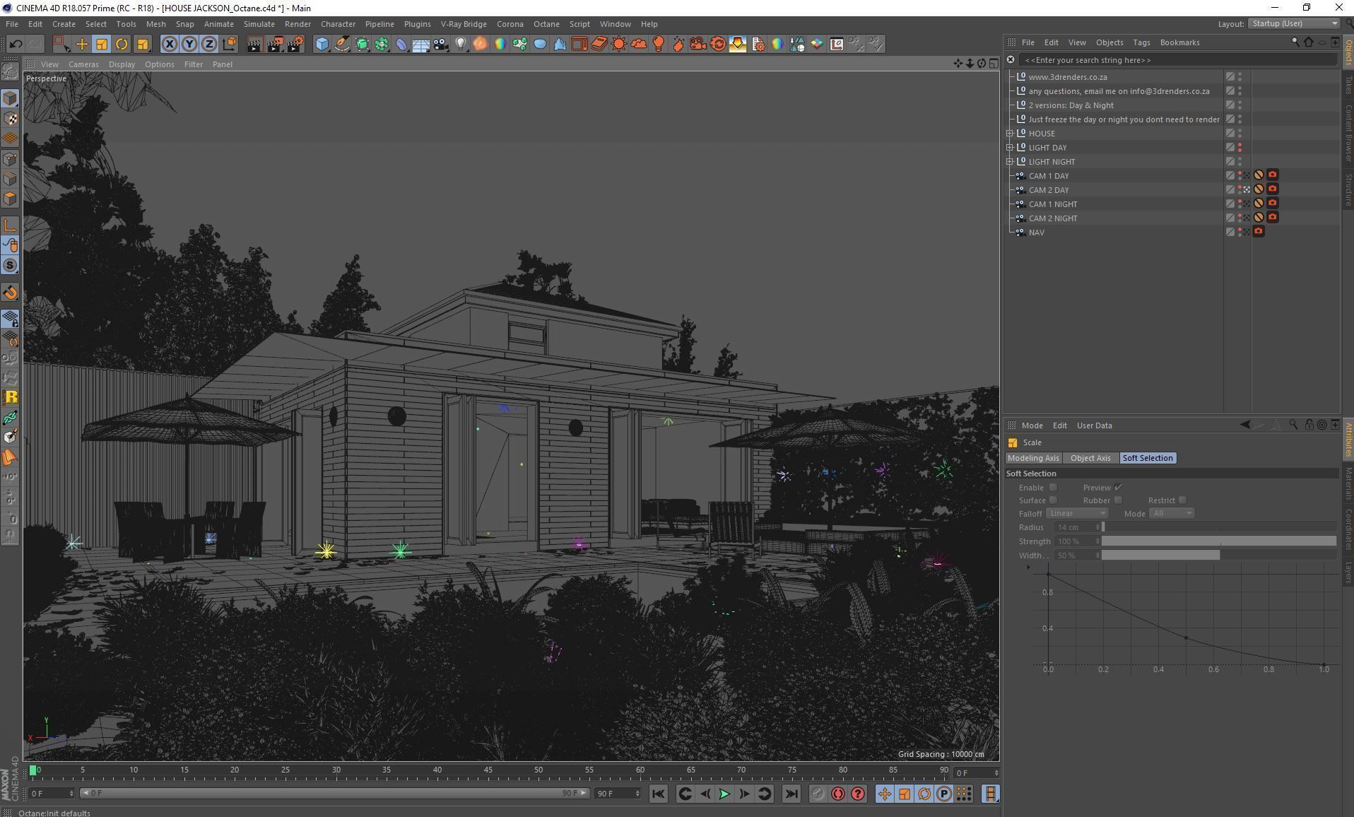Octane - C4D Scene files - House Jackson Exterior 3D model_9