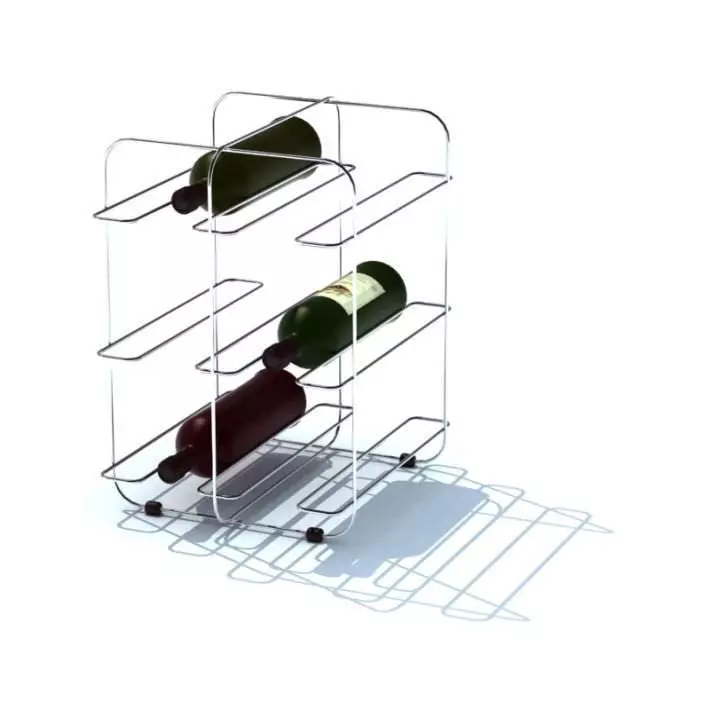 Modern Simplistic Wine Rack 3D model_0