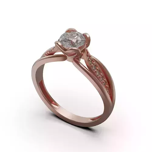 solitiare engagement ring with diamonds