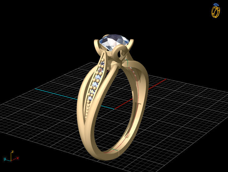 solitiare engagement ring with diamonds 3D print model_18