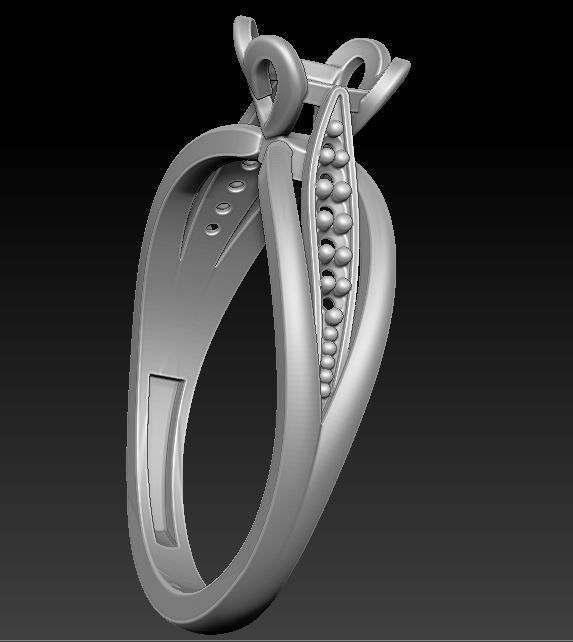 solitiare engagement ring with diamonds 3D print model_7