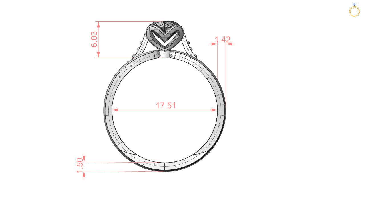 solitiare engagement ring with diamonds 3D print model_13
